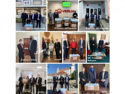 Skupina Veolia Energia Slovensko darovala viac ako 50-tisíc jednorazových chirurgických  rúšok mestám, kde dodáva teplo a teplú vodu