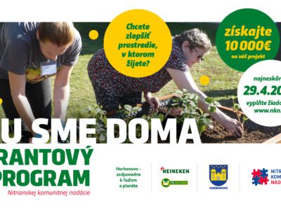 Spoločnosť HEINEKEN Slovensko spúšťa novú výzvu na komunitný grantový program TU SME DOMA